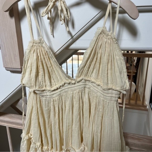 Free People 100 Degree Mini Dress in Light Tan S NWOT - Picture 9 of 16